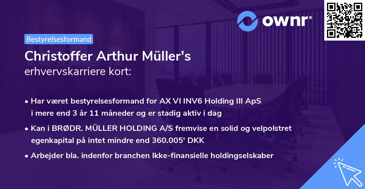 Christoffer Arthur Müller's erhvervskarriere kort