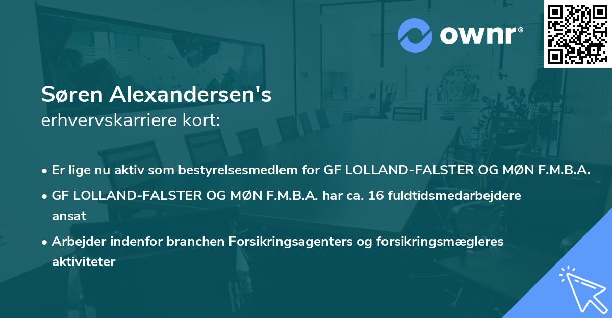 Søren Alexandersen's erhvervskarriere kort