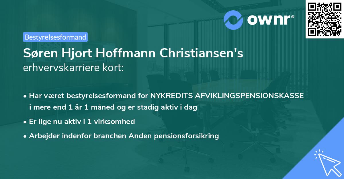 Søren Hjort Hoffmann Christiansen's erhvervskarriere kort