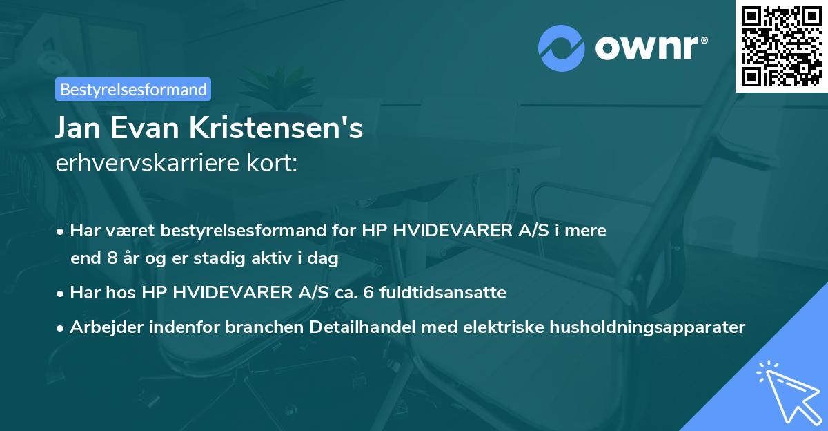 Jan Evan Kristensen's erhvervskarriere kort