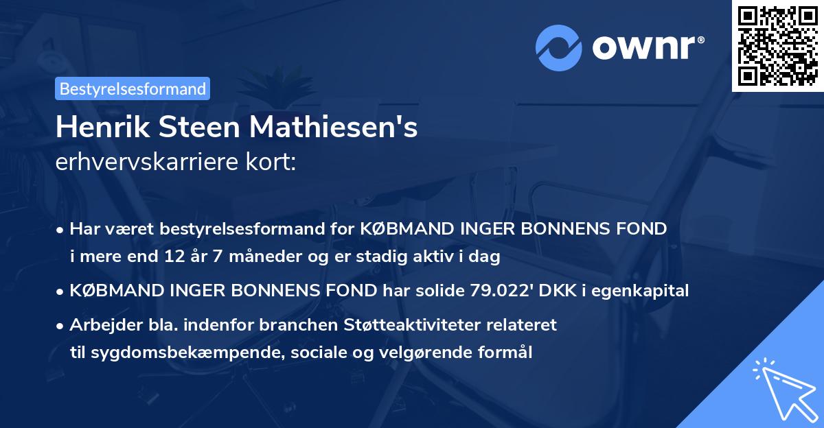 Henrik Steen Mathiesen's erhvervskarriere kort