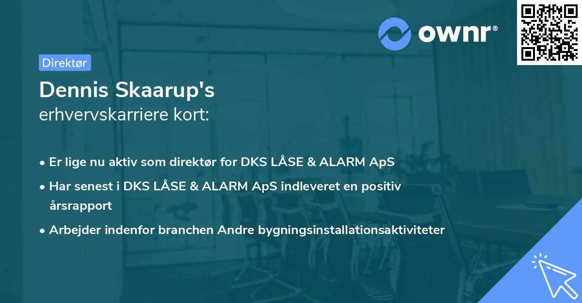 Dennis Skaarup's erhvervskarriere kort