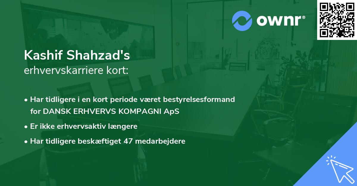 Kashif Shahzad's erhvervskarriere kort