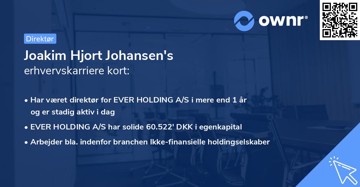 Joakim Hjort Johansen's erhvervskarriere kort