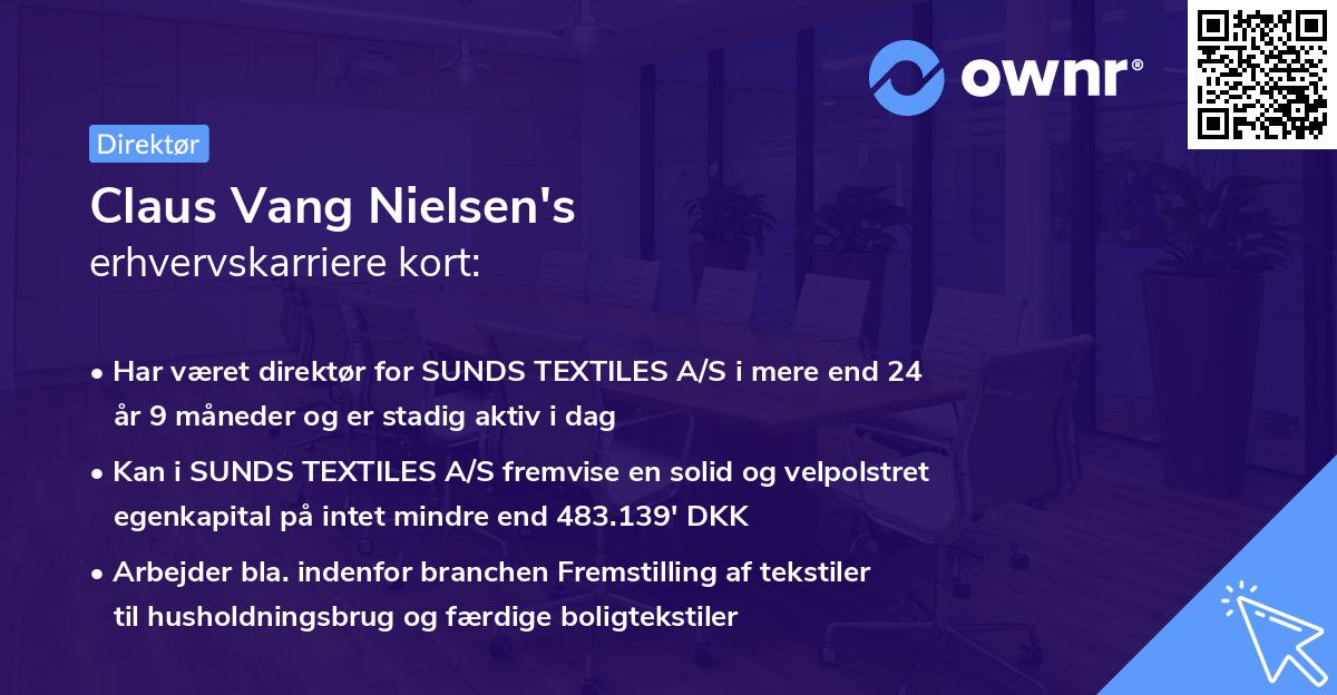 Claus Vang Nielsen's erhvervskarriere kort