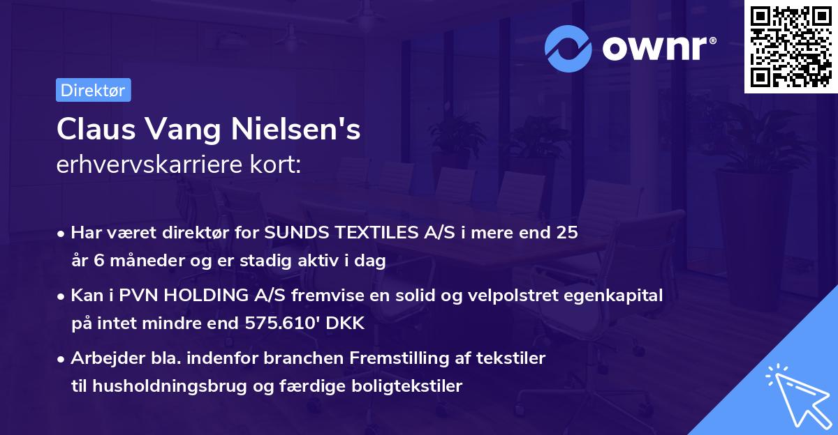 Claus Vang Nielsen's erhvervskarriere kort