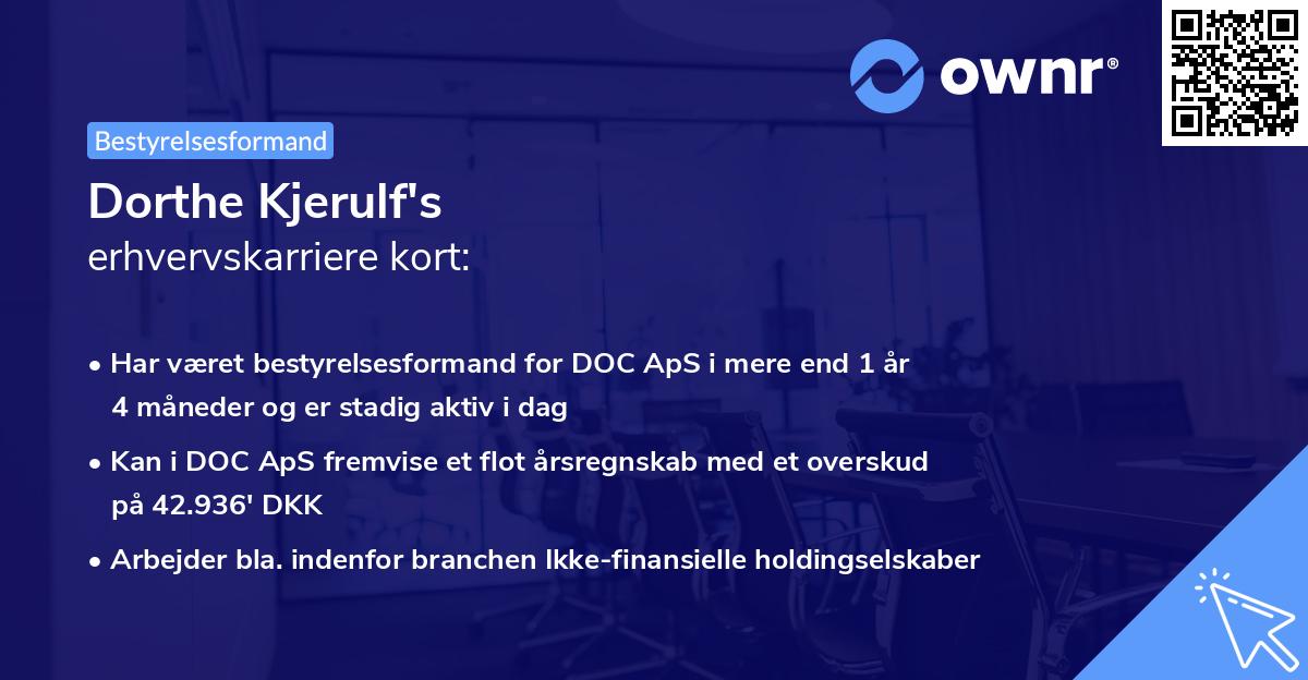 Dorthe Kjerulf's erhvervskarriere kort