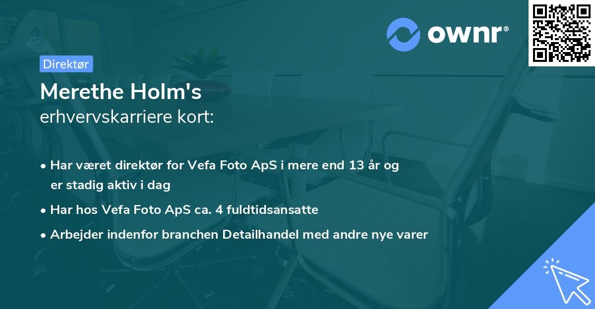 Merethe Holm's erhvervskarriere kort