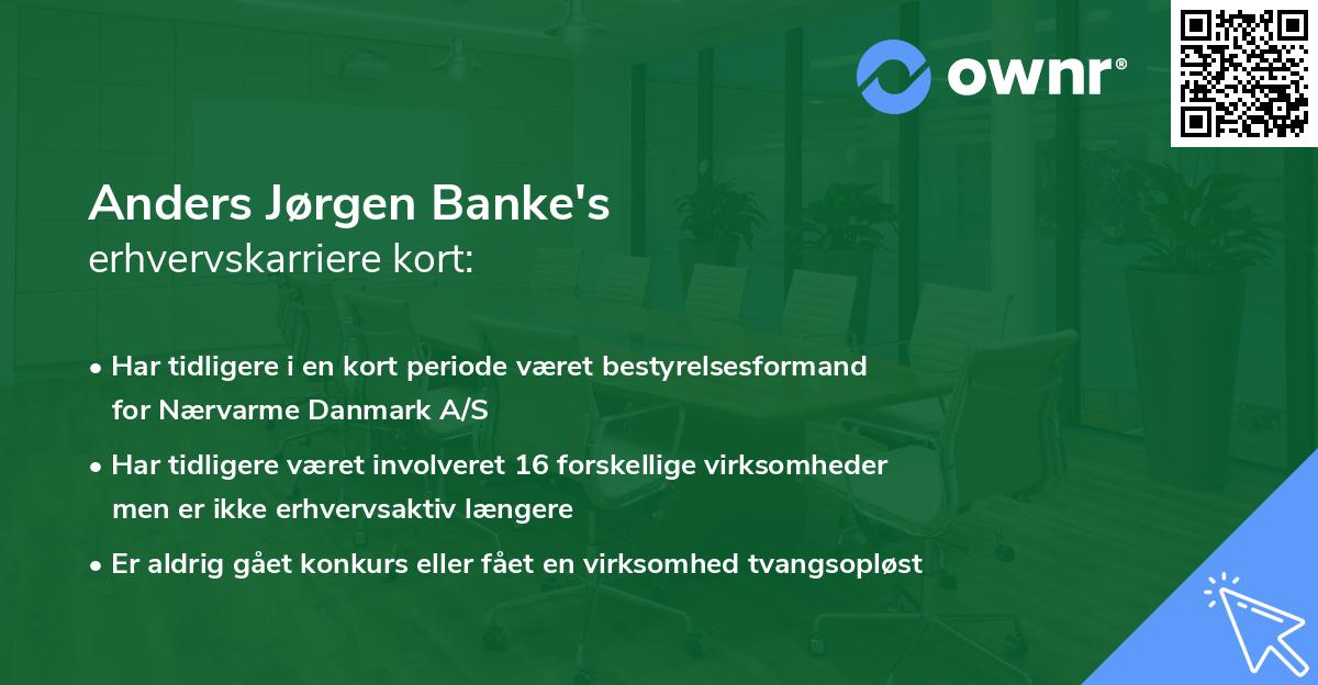 Anders Jørgen Banke's erhvervskarriere kort