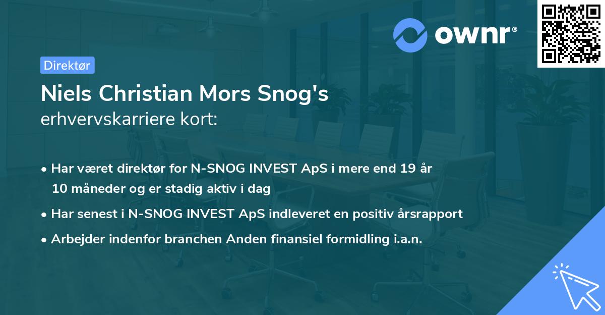 Niels Christian Mors Snog's erhvervskarriere kort