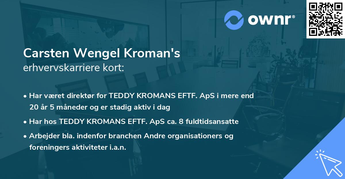 Carsten Wengel Kroman's erhvervskarriere kort
