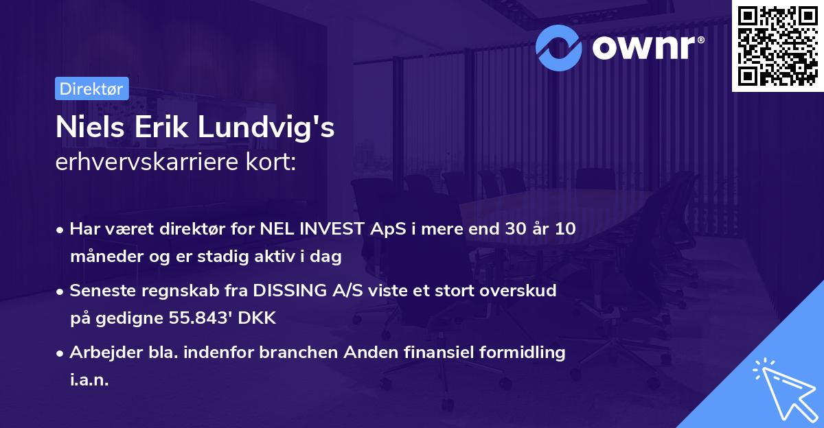 Niels Erik Lundvig's erhvervskarriere kort