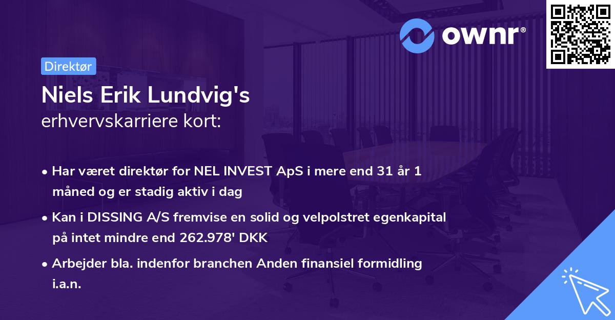 Niels Erik Lundvig's erhvervskarriere kort