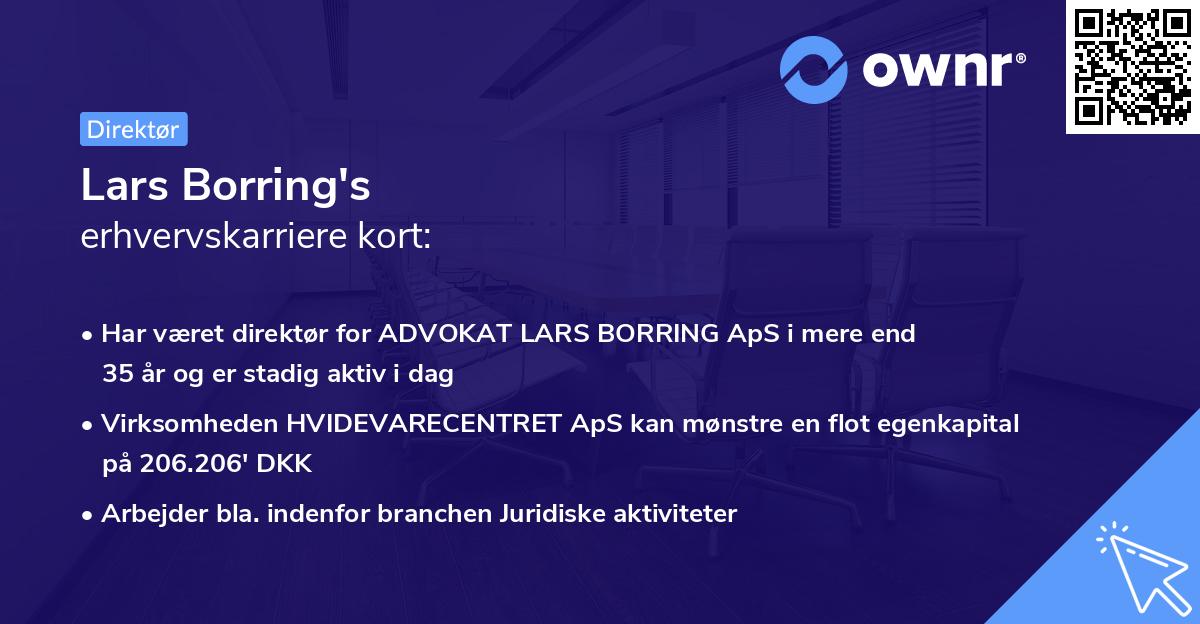Lars Borring's erhvervskarriere kort