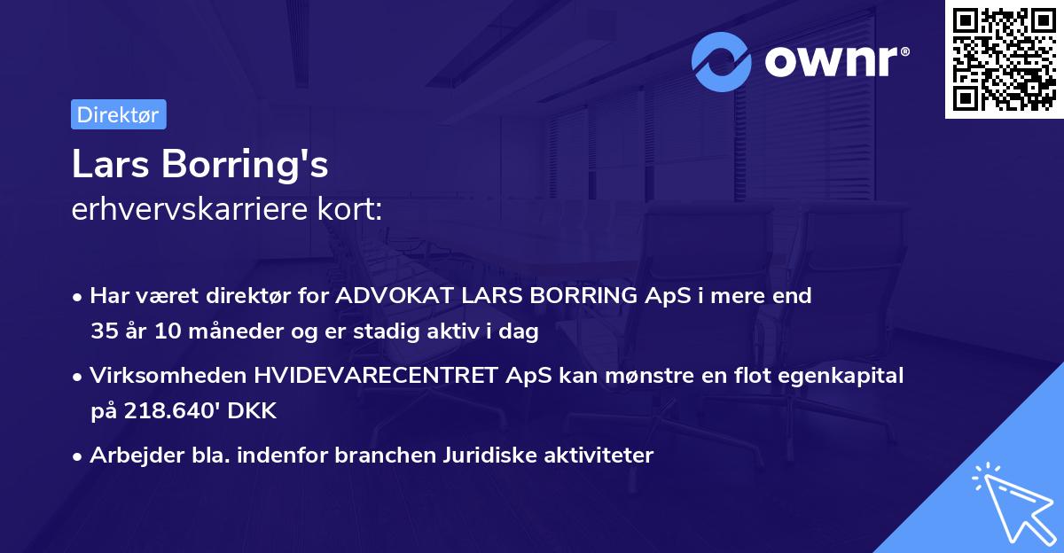 Lars Borring's erhvervskarriere kort