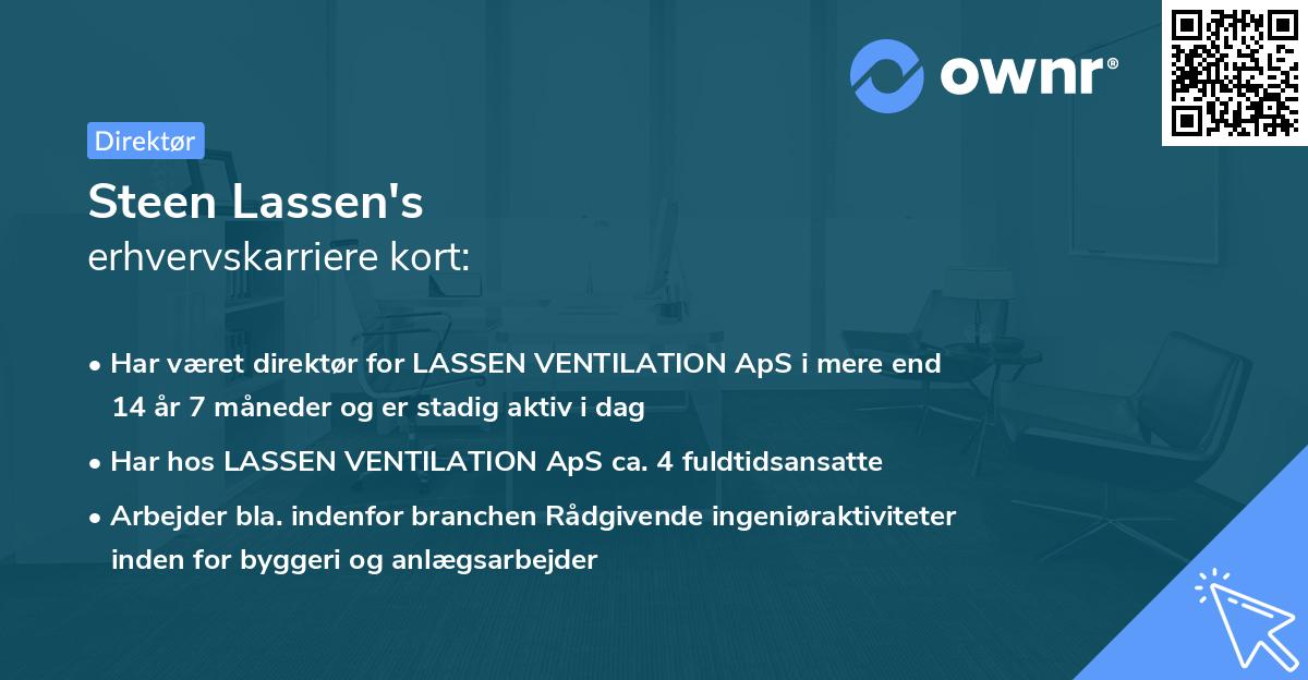 Steen Lassen's erhvervskarriere kort