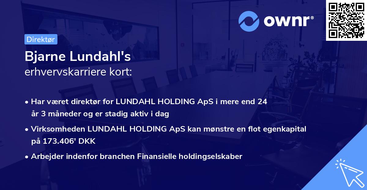 Bjarne Lundahl's erhvervskarriere kort