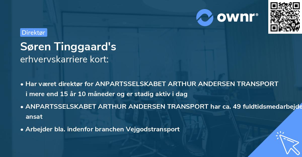 Søren Tinggaard's erhvervskarriere kort