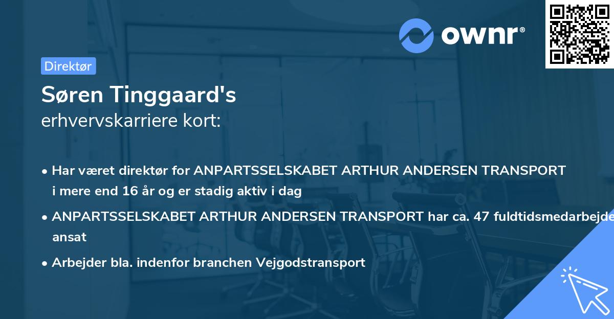 Søren Tinggaard's erhvervskarriere kort