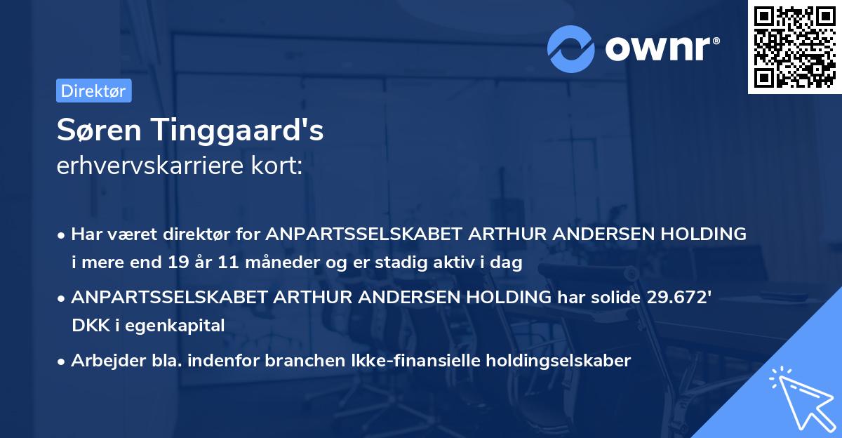 Søren Tinggaard's erhvervskarriere kort