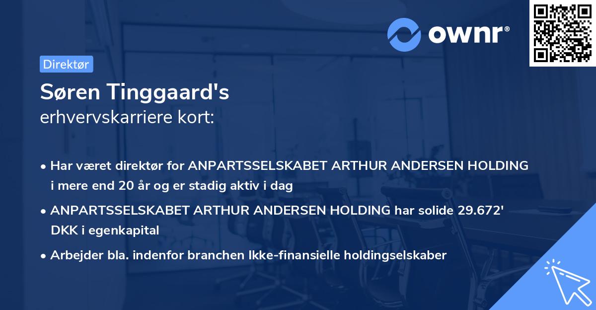 Søren Tinggaard's erhvervskarriere kort