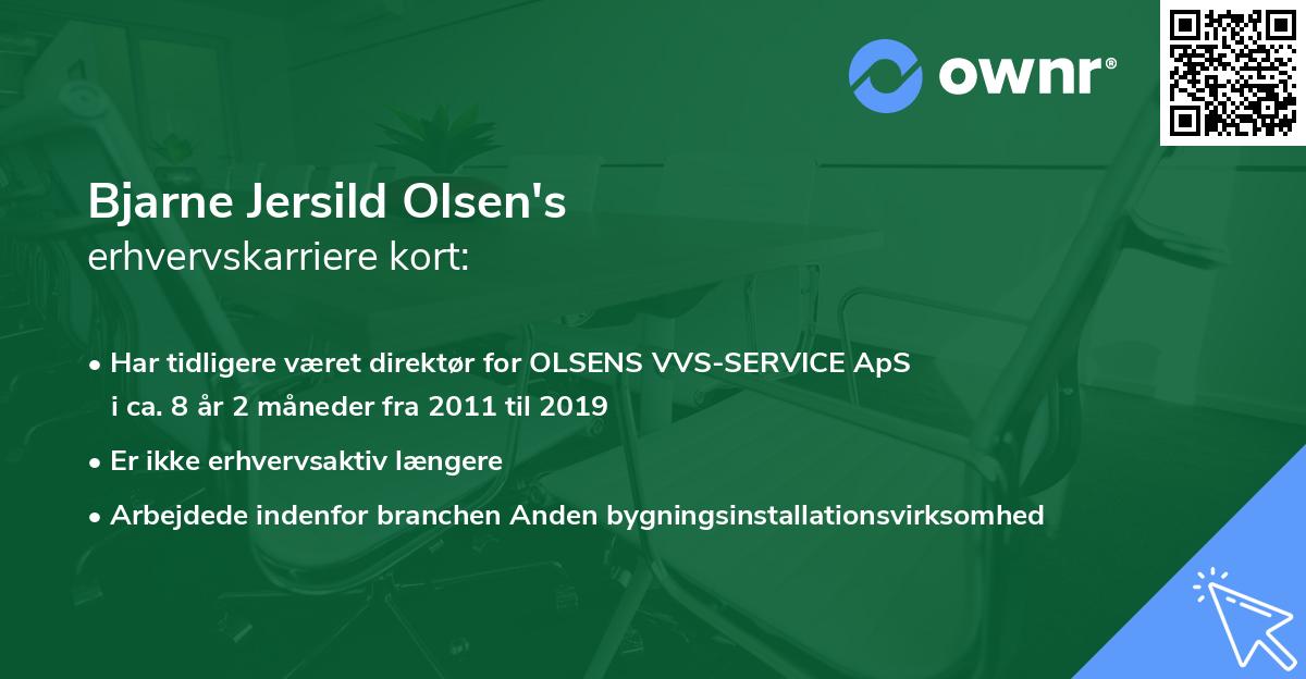 Bjarne Jersild Olsen's erhvervskarriere kort