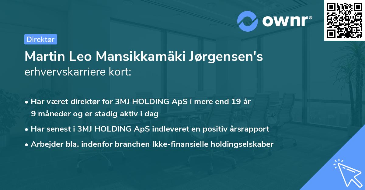 Martin Leo Mansikkamäki Jørgensen's erhvervskarriere kort