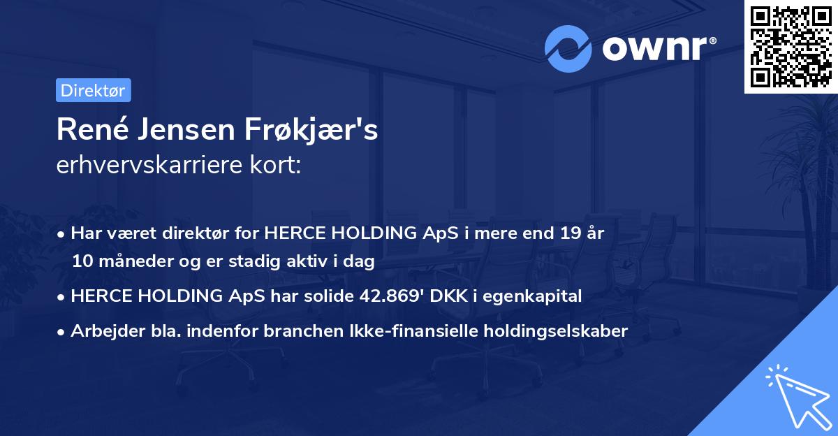 René Jensen Frøkjær's erhvervskarriere kort