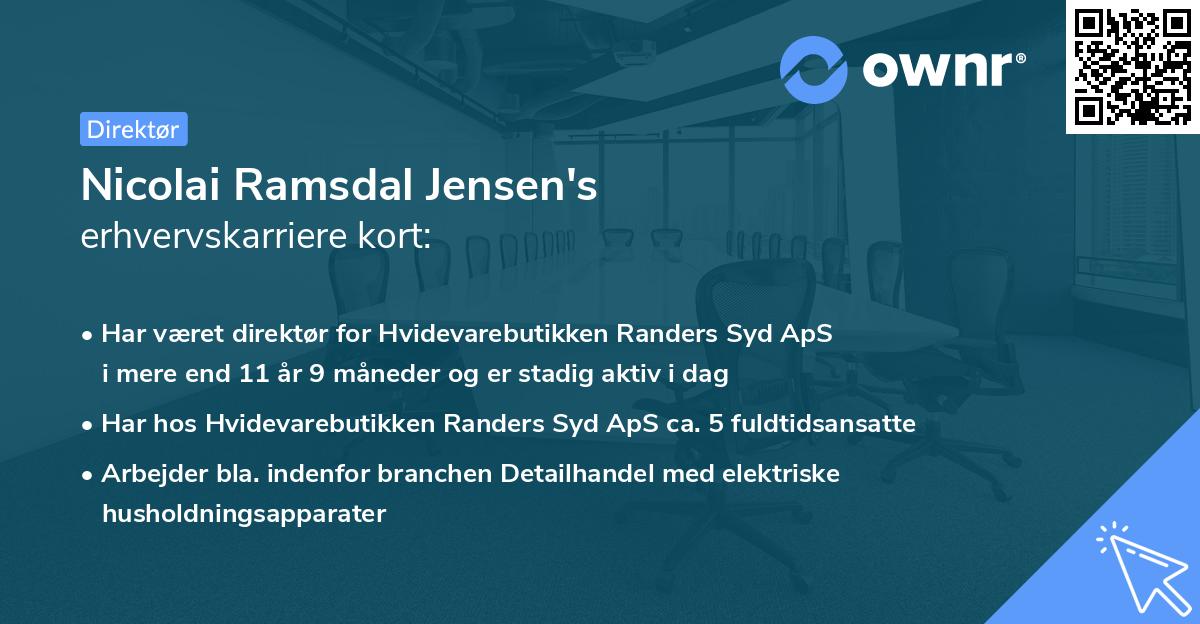 Nicolai Ramsdal Jensen's erhvervskarriere kort
