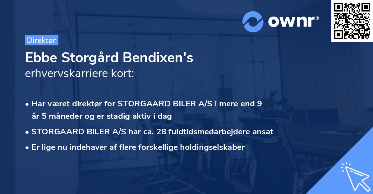 Ebbe Storgård Bendixen's erhvervskarriere kort