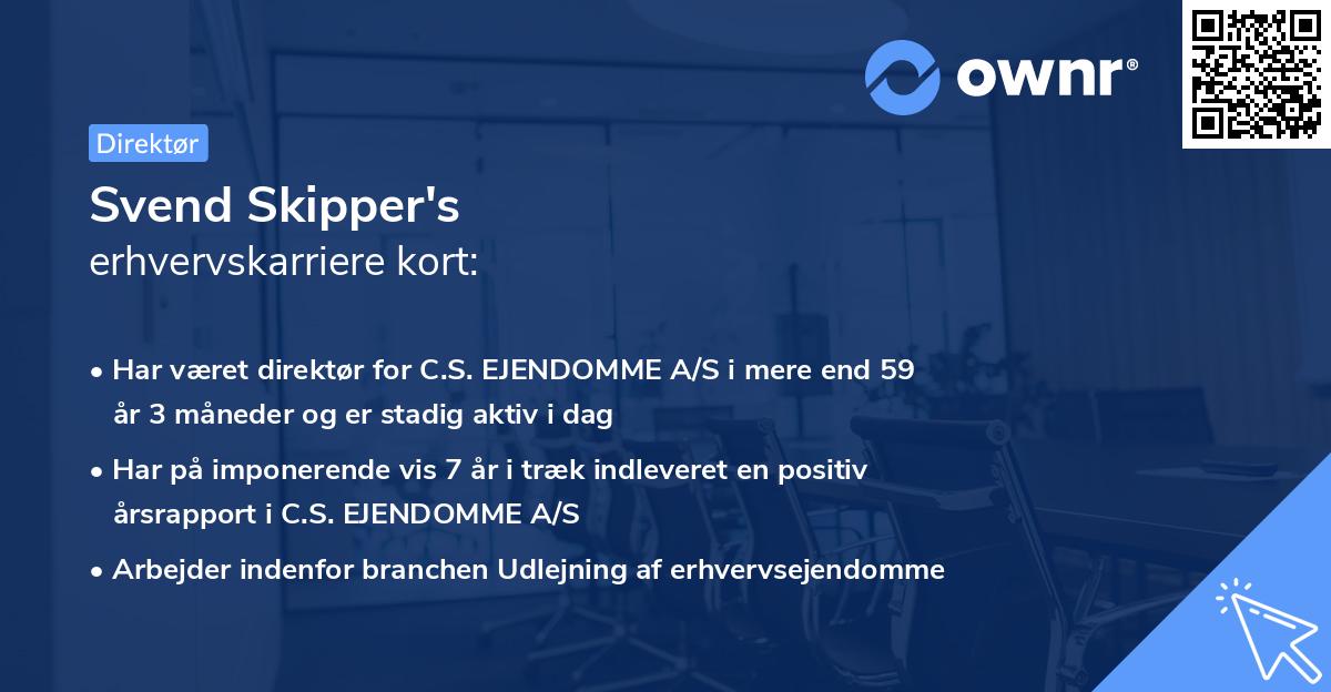 Svend Skipper's erhvervskarriere kort