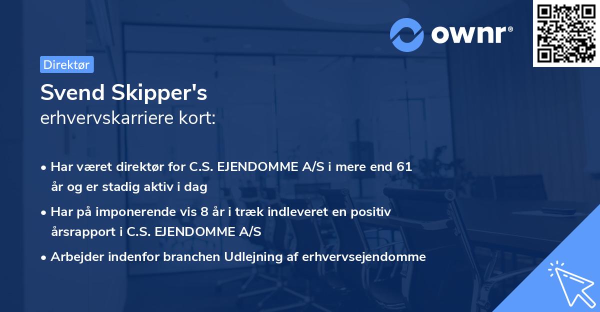 Svend Skipper's erhvervskarriere kort