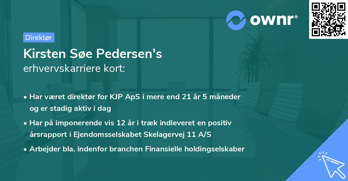 Kirsten Søe Pedersen's erhvervskarriere kort