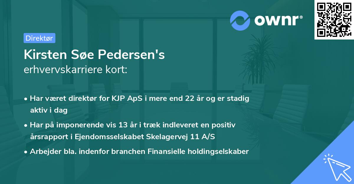 Kirsten Søe Pedersen's erhvervskarriere kort