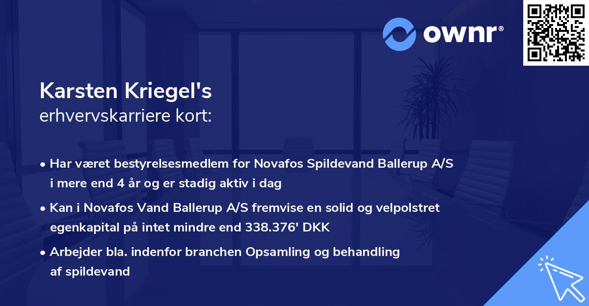 Karsten Kriegel's erhvervskarriere kort