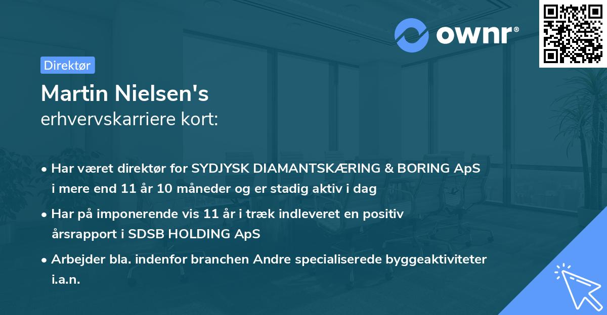 Martin Nielsen's erhvervskarriere kort
