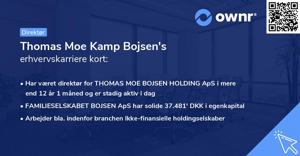 Thomas Moe Kamp Bojsen's erhvervskarriere kort