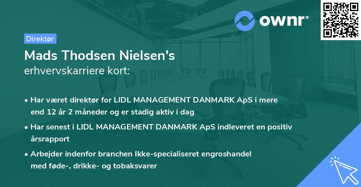 Mads Thodsen Nielsen's erhvervskarriere kort