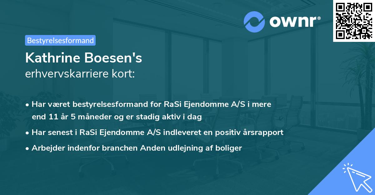 Kathrine Boesen's erhvervskarriere kort