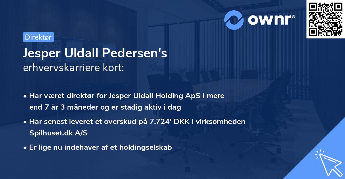 Jesper Uldall Pedersen's erhvervskarriere kort
