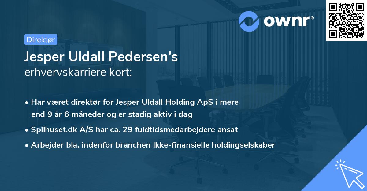 Jesper Uldall Pedersen's erhvervskarriere kort