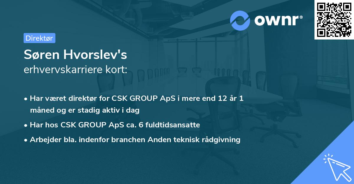Søren Hvorslev's erhvervskarriere kort
