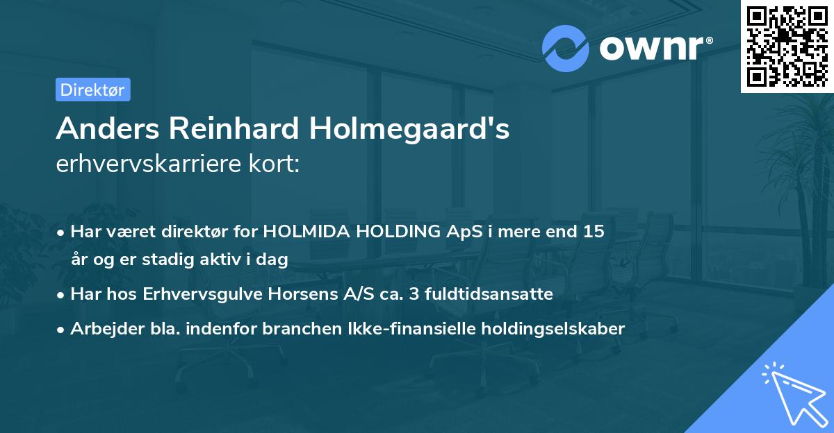 Anders Reinhard Holmegaard's erhvervskarriere kort