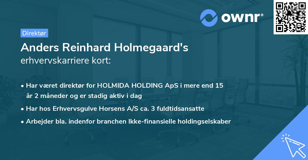 Anders Reinhard Holmegaard's erhvervskarriere kort
