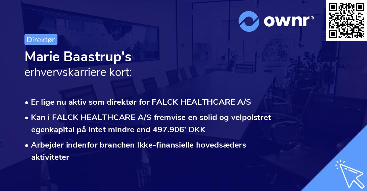 Marie Baastrup's erhvervskarriere kort