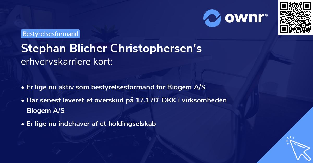 Stephan Blicher Christophersen's erhvervskarriere kort