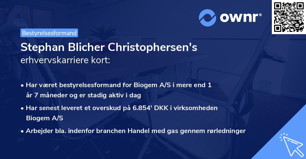 Stephan Blicher Christophersen's erhvervskarriere kort