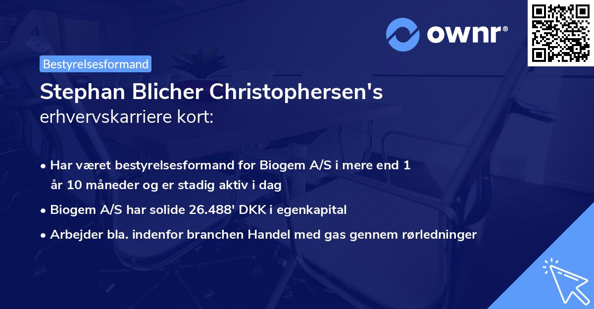 Stephan Blicher Christophersen's erhvervskarriere kort