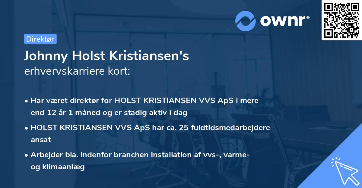 Johnny Holst Kristiansen's erhvervskarriere kort