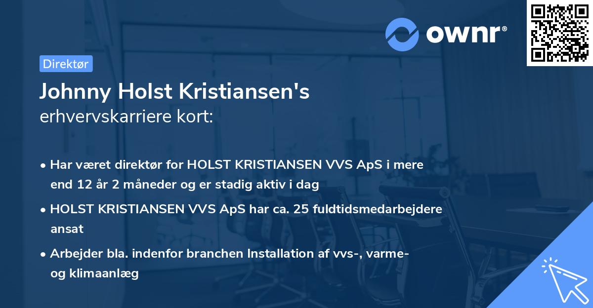 Johnny Holst Kristiansen's erhvervskarriere kort
